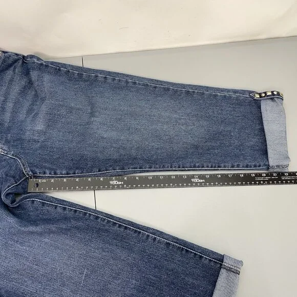 Nine West Eastend Capri Jeans Cropped Roll Cuff Denim Womens 12 - Picture 12 of 12